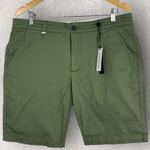 Blue Industry Europe Green Shorts Mens Size‎ 36 Flat Front Chino Zipper Fly NWT